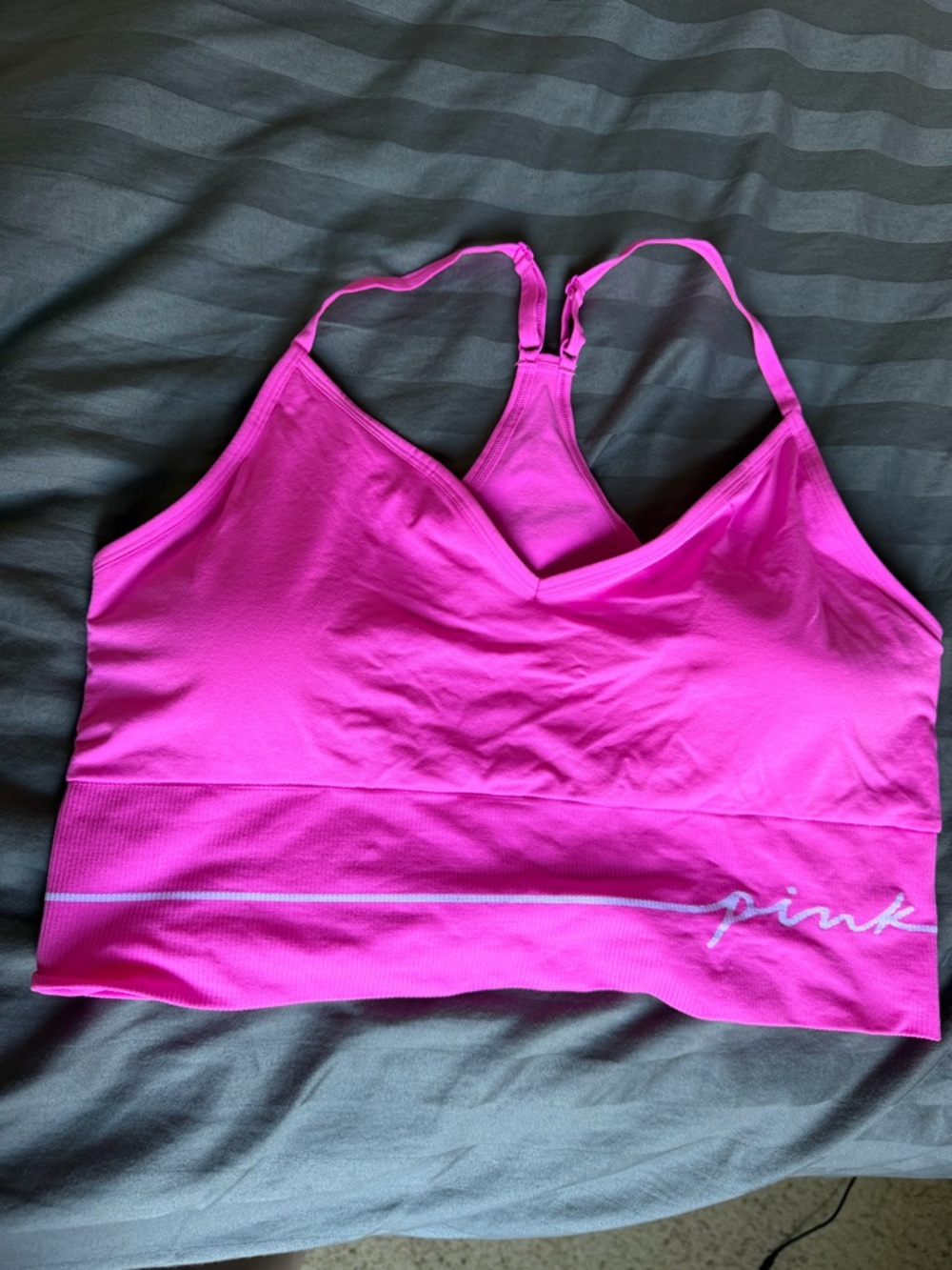 PINK Victoria's Secret Bright Fuchsia Seamless Racerback Bralette